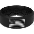 American Flag Silicone Ring - Black and White