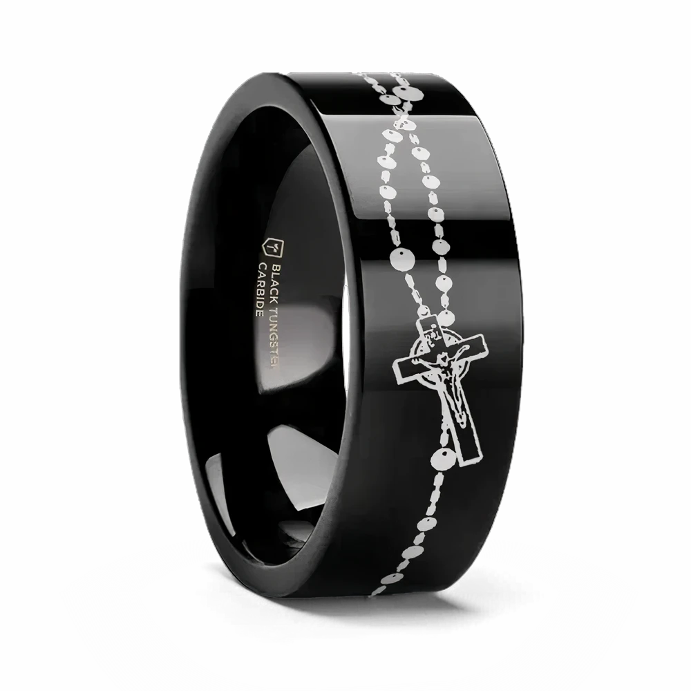 black rosary ring