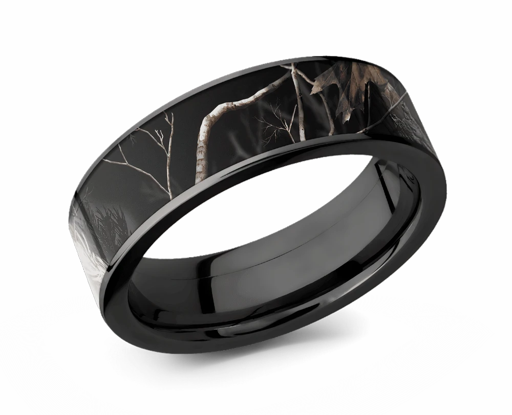 black metal black camo ring