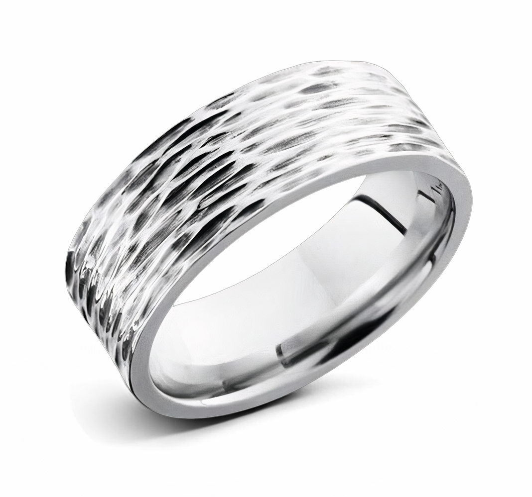 Tree Bark Ring - 8mm Cobalt Chrome