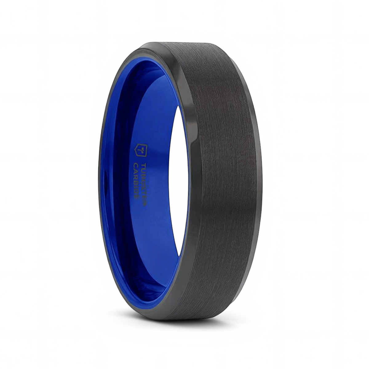 Brushed Center Black Titanium Band with Dual Grooves (Copy)