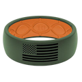 American Flag Silicone Ring - Moss Green/Orange