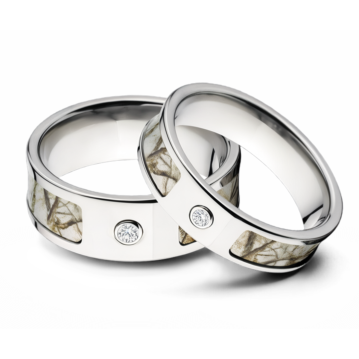 bezel snow camo ring set