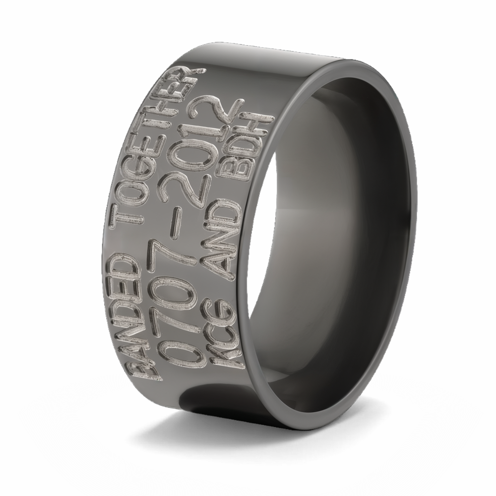 Titanium Ring Duck Engraved Wedding Band Elevate Your Style: 10mm