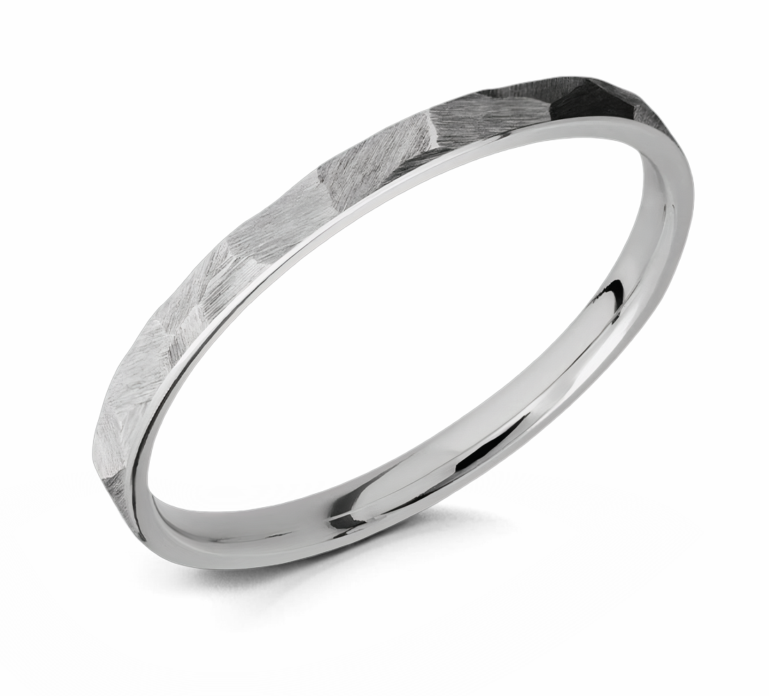 Titanium Ring with Rock Finish - 2mm