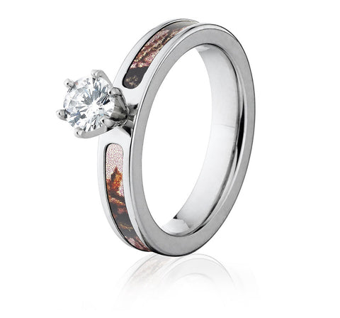 Official Mossy Oak Pink Camo Engagement Ring - 4mm