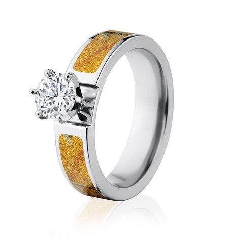 Realtree Orange Camo Engagement Ring 6mm