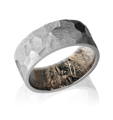 Rock Finish Wedding Ring with Duck Blind Camo Sleeve