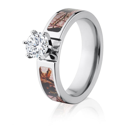 Mossy Oak Pink Camo Engagement Ring 1 CT - 6mm