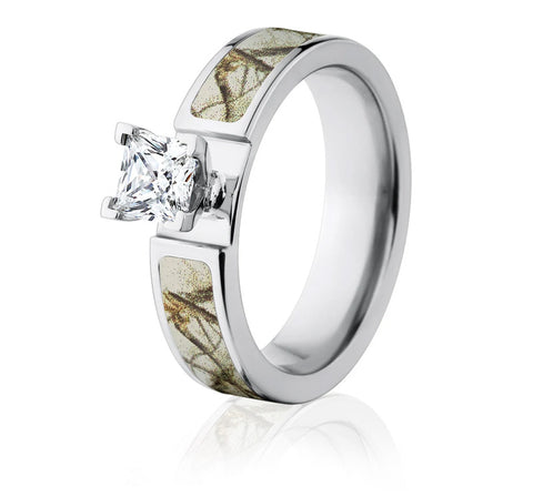 Realtree AP Snow Camo Engagement Ring 1CT - 6mm