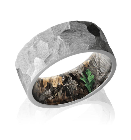 Rock Finish Wedding Ring with Timber Camo Sleeve
