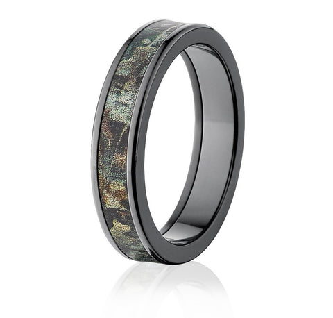 Realtree Timber Camo Ring in Black - Choose Width