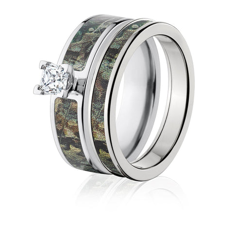 Realtree Timber Camo Ring Bridal Set for Her