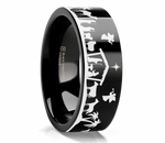 Black Tungsten Ring with Nativiey Scene 