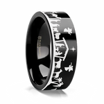 Black Tungsten Ring with Nativiey Scene 