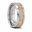 White Dinosaur Bone Inlay Ring Tungsten- Choose Width 