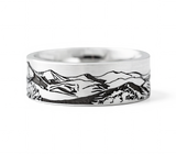 Cobalt Chrome Mountain Ring – Satin Finish 8mm 