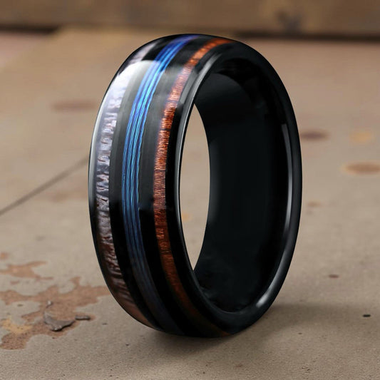 Antler, Fishing Line and Wood Ring 