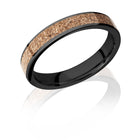 Tan Dinosaur Bone Wedding Band - Black 4mm - 8mm 