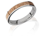 Tan Dinosaur Bone Wedding Band - Cobalt 4mm - 8mm 