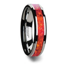 Red Opal Tungsten Ring