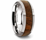 Black Walnut Wood Inlay Ring - Tungsten 8mm 