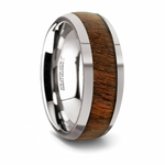 Black Walnut Wood Inlay Ring - Tungsten 8mm 