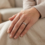 Polished Tungsten Ring with White Diamond - 4mm