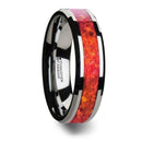 Red Opal Tungsten Ring