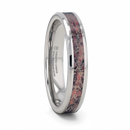 Pink Dinosaur Bone Inlay Ring Tungsten- Choose Width 