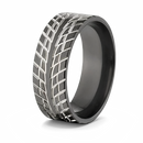 Tire Track Wedding Band - Two Tone 8mm 