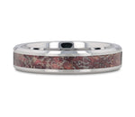 Pink Dinosaur Bone Inlay Ring Tungsten- Choose Width 