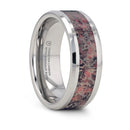 Pink Dinosaur Bone Inlay Ring Tungsten- Choose Width 