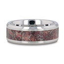 Pink Dinosaur Bone Inlay Ring Tungsten- Choose Width 