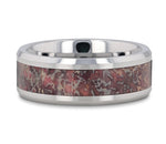 Pink Dinosaur Bone Inlay Ring Tungsten- Choose Width 