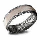 Acid Etched Damascus Antler Ring 