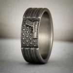 American Flag 2A Battleworn Titanium Ring 
