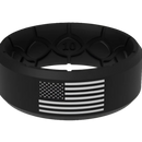 American Flag Silicone Ring - Black and White 