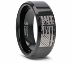 American Flag and Cross Tungsten Ring 