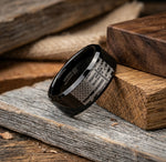 American Flag and Cross Tungsten Ring 