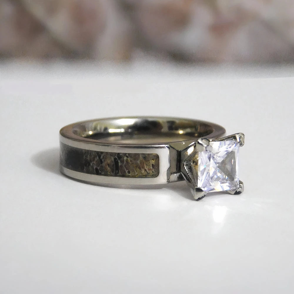 Antler Engagement Ring - 5mm Titanium 