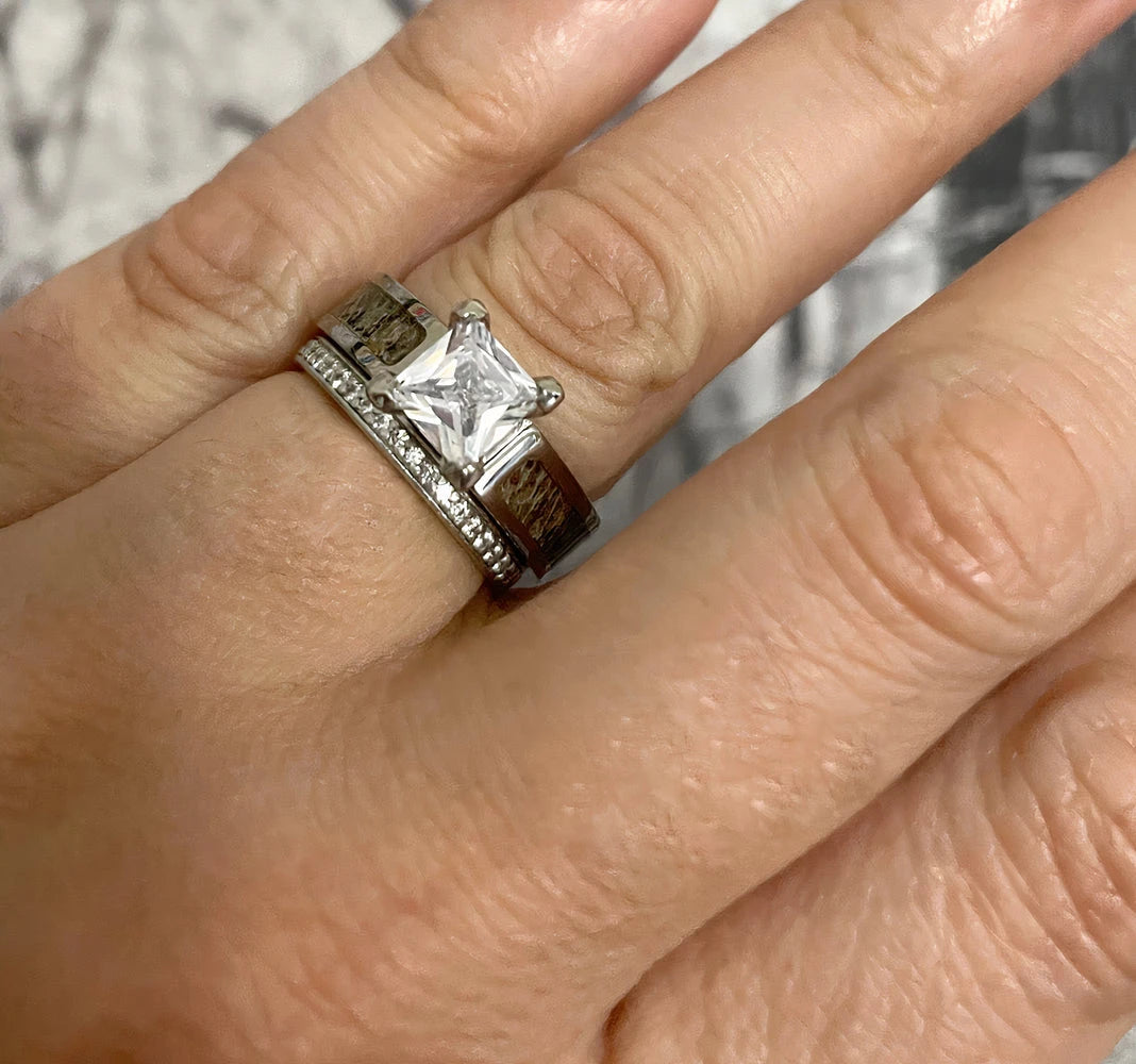 Antler Engagement Ring - 5mm Titanium 