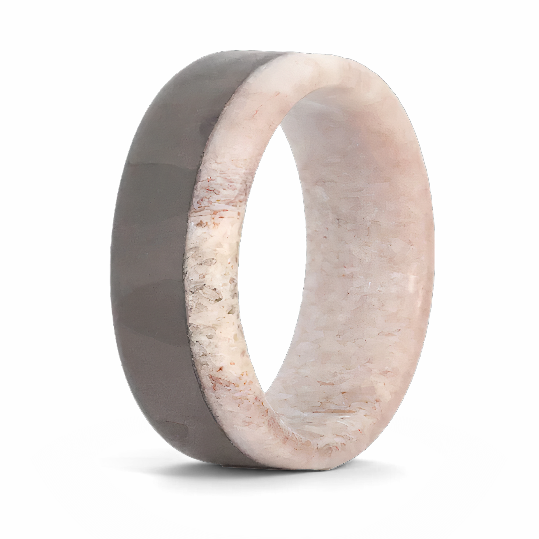 Antler Wedding Band with Carbon Fiber 