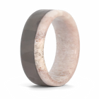 Antler Wedding Band with Carbon Fiber 