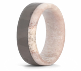 Antler Wedding Band with Carbon Fiber 