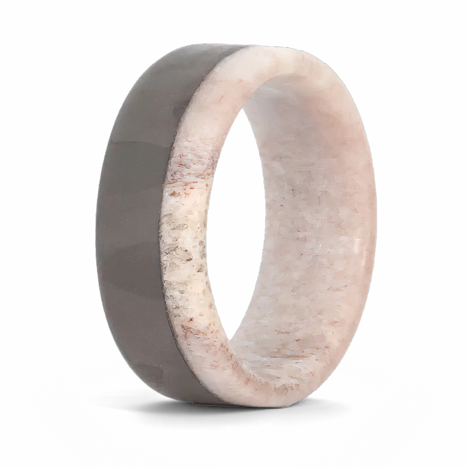 Antler Wedding Band with Carbon Fiber 