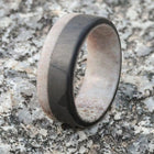 Antler Wedding Band with Carbon Fiber 