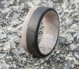Antler Wedding Band with Carbon Fiber 