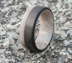Antler Wedding Band with Carbon Fiber 