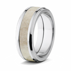 Antler Inlay Ring -  Tapered Edge 